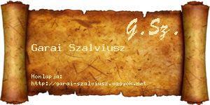 Garai Szalviusz névjegykártya